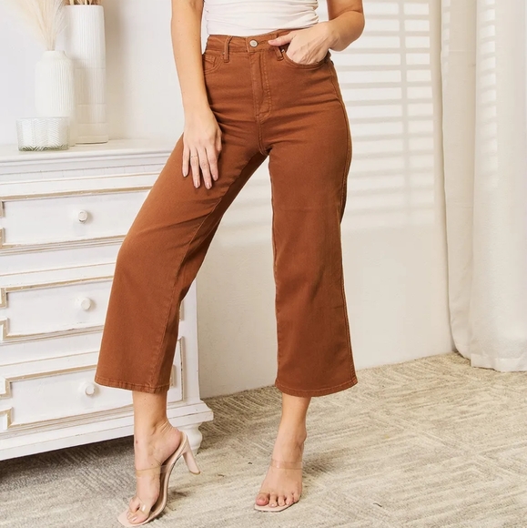 Judy Blue Tummy Control Wide Leg Crop Jeans Size 3(26) 5(27) 11(30) - Picture 3 of 16